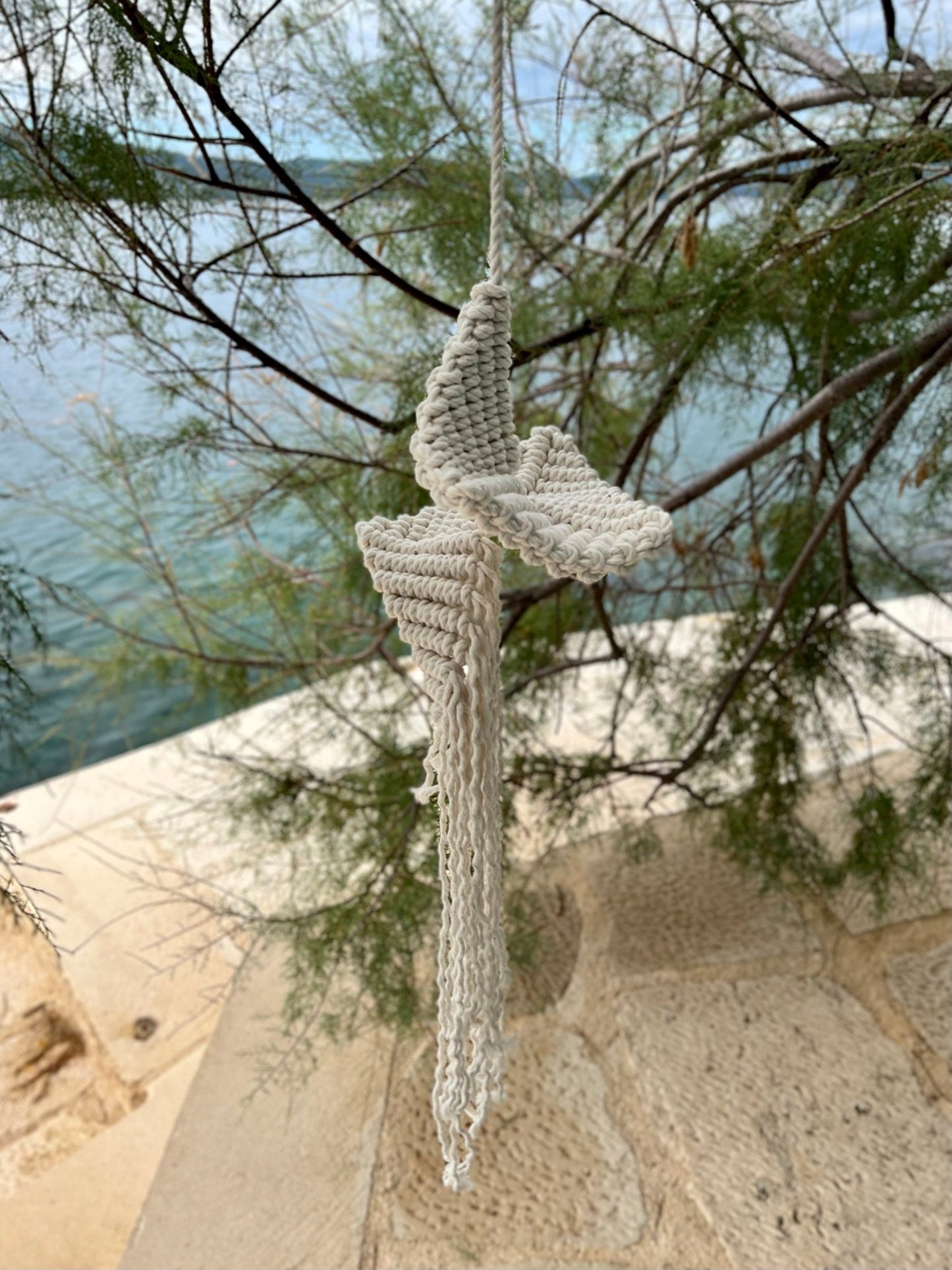 3D Art "Ocean Spirit", Beach House Decor Macrame Pattern