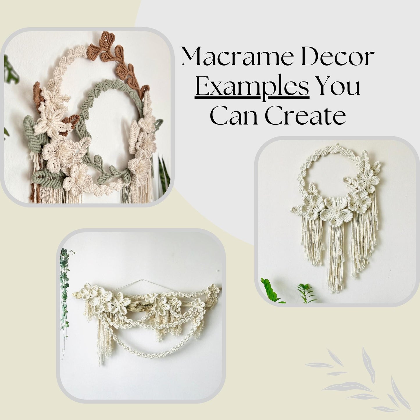 Bundle of 14 DIY Macrame Floral Patterns to Make Unique Floral Pieces