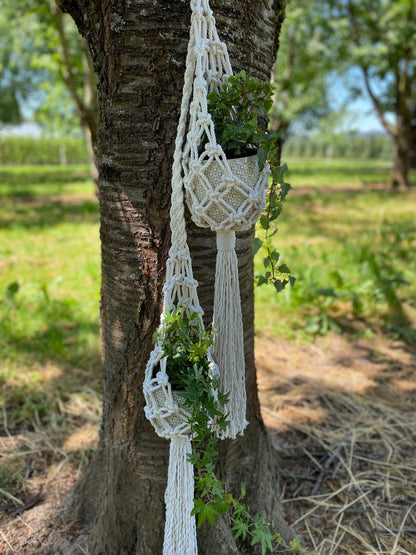 Double Macrame Plant Hanger Pattern PDF – Vertical Two-Pot Design