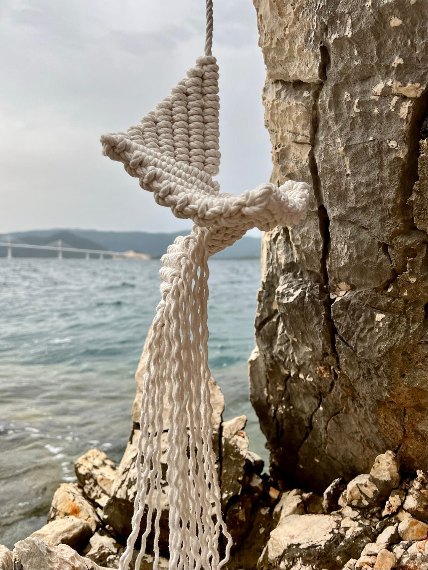 3D Art "Ocean Spirit", Beach House Decor Macrame Pattern