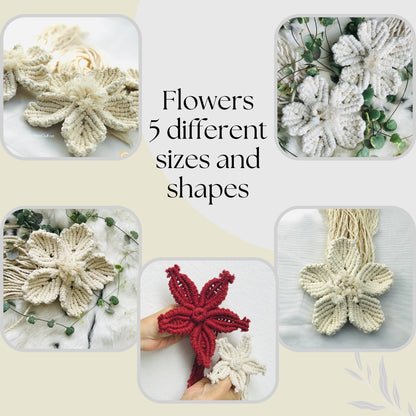 Bundle of 14 DIY Macrame Floral Patterns to Make Unique Floral Pieces