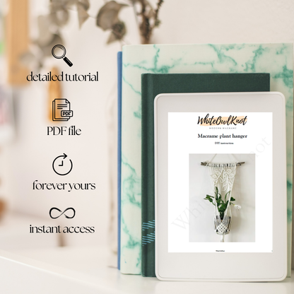 Macrame Plant Hanger Pattern PDF, Wall-Mounted Design