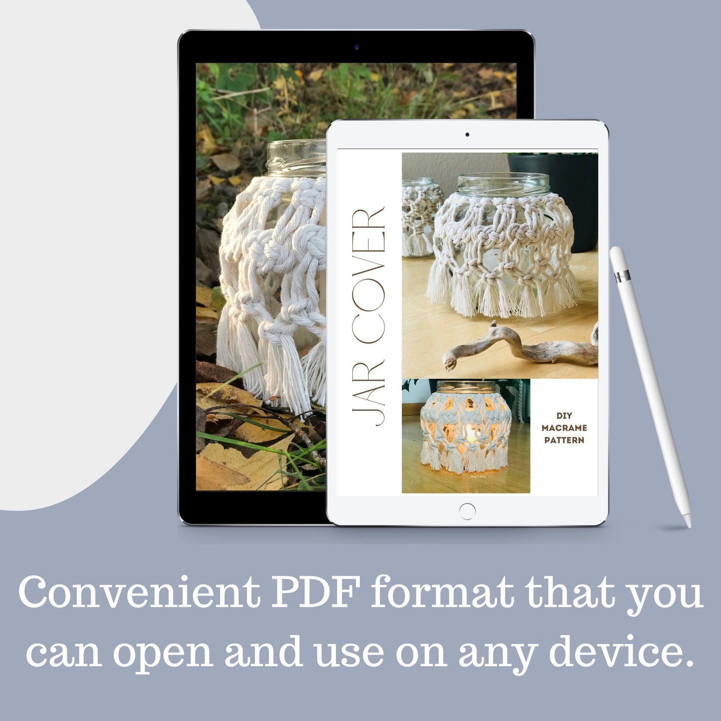 Macrame Jar Cover PDF Pattern