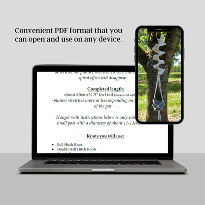 Laptop and smartphone displaying a PDF with instructions and a tree swing image.
