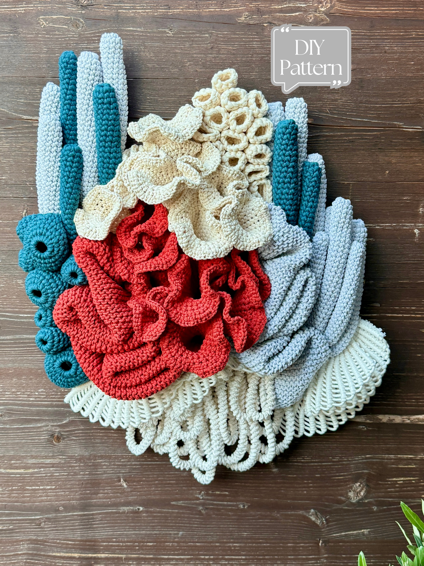 Coral Reef Fiber Art Wall Hanging hang on the wall surface