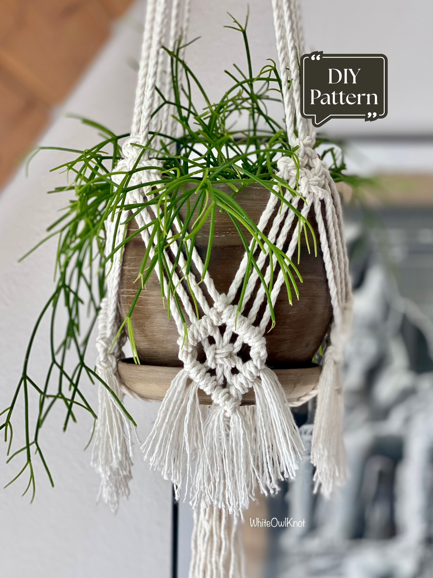 Macrame plant hanger PDF pattern