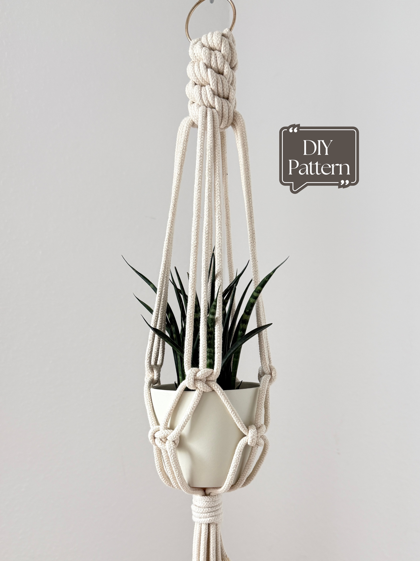 Macrame Plant Hanger Pattern, Step-by-Step Instructions for Beginners