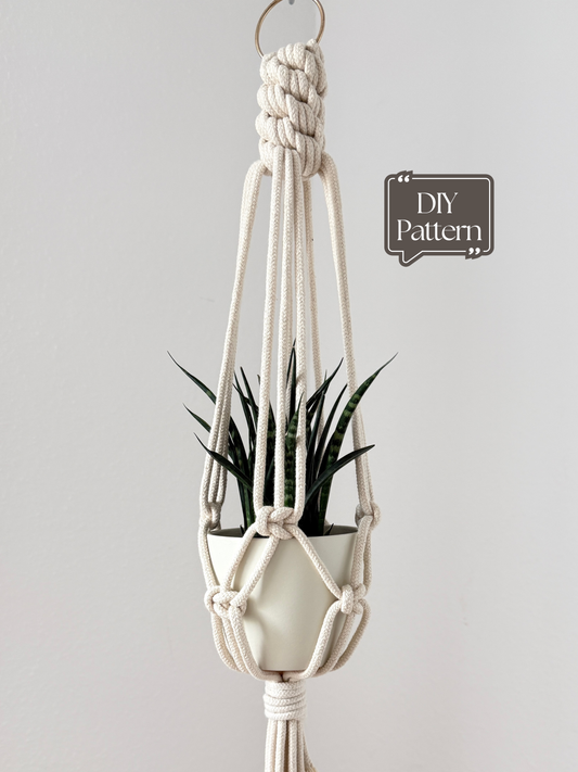 Macrame Plant Hanger Pattern, Step-by-Step Instructions for Beginners