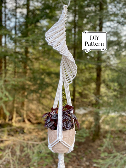 Spiral Macrame Plant Hanger Pattern, Digital Download