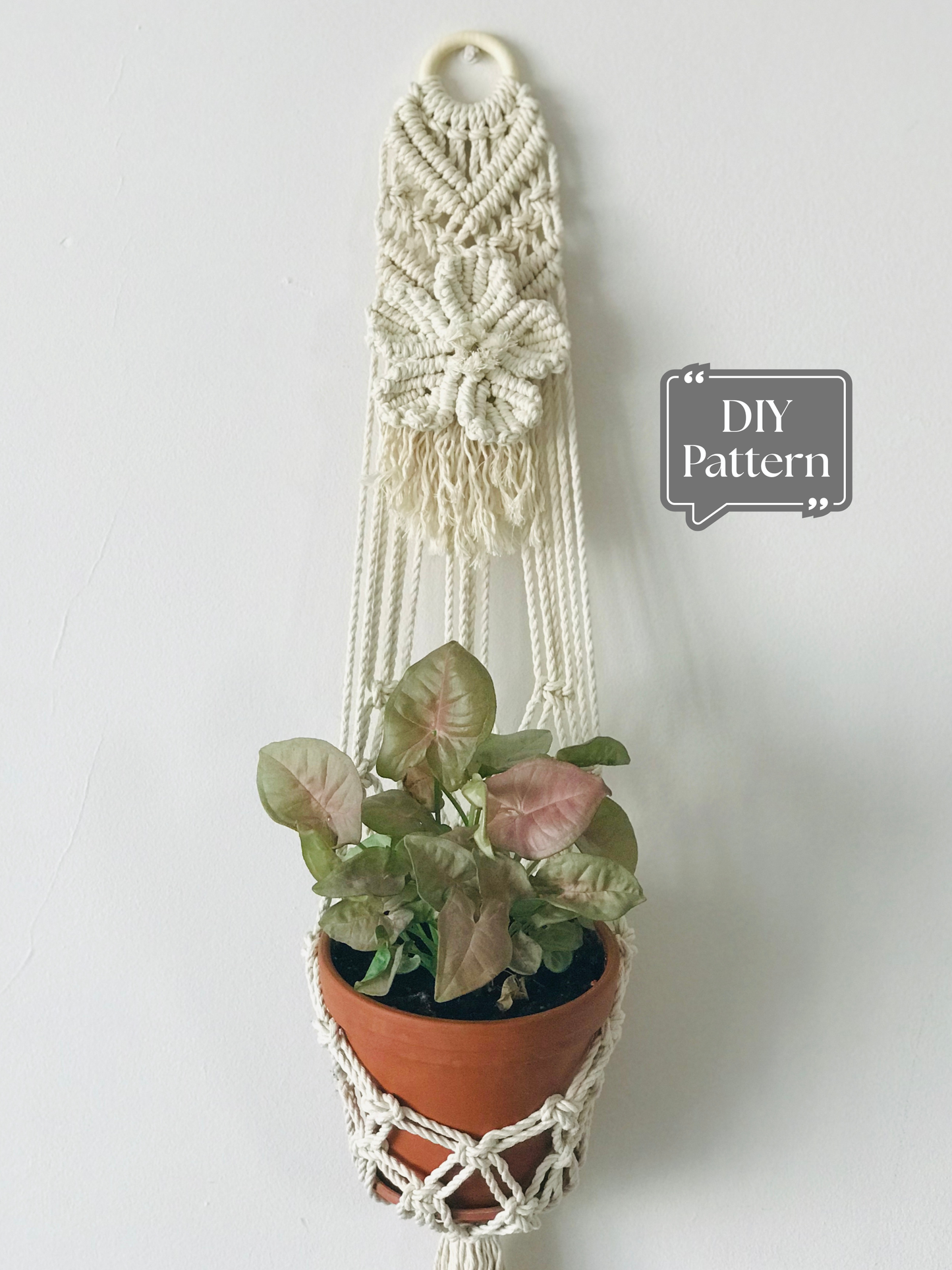 Macrame Plant Hanger with Flower PDF Pattern
