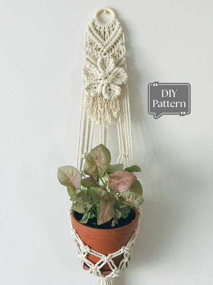 Macrame Plant Hanger with Flower PDF Pattern