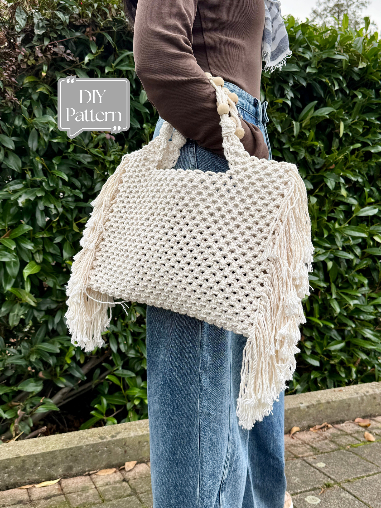 Purse Bag Macrame Pattern, How to Make Elegant Boho Bag