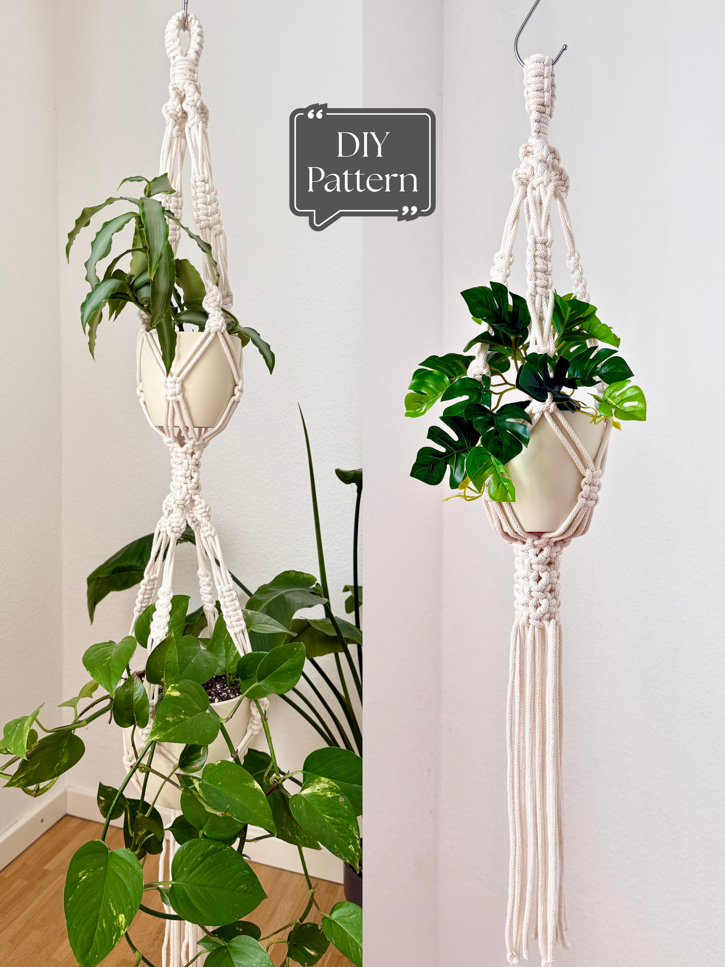 Macrame Plant Hangers Set of TWO PDF Patterns