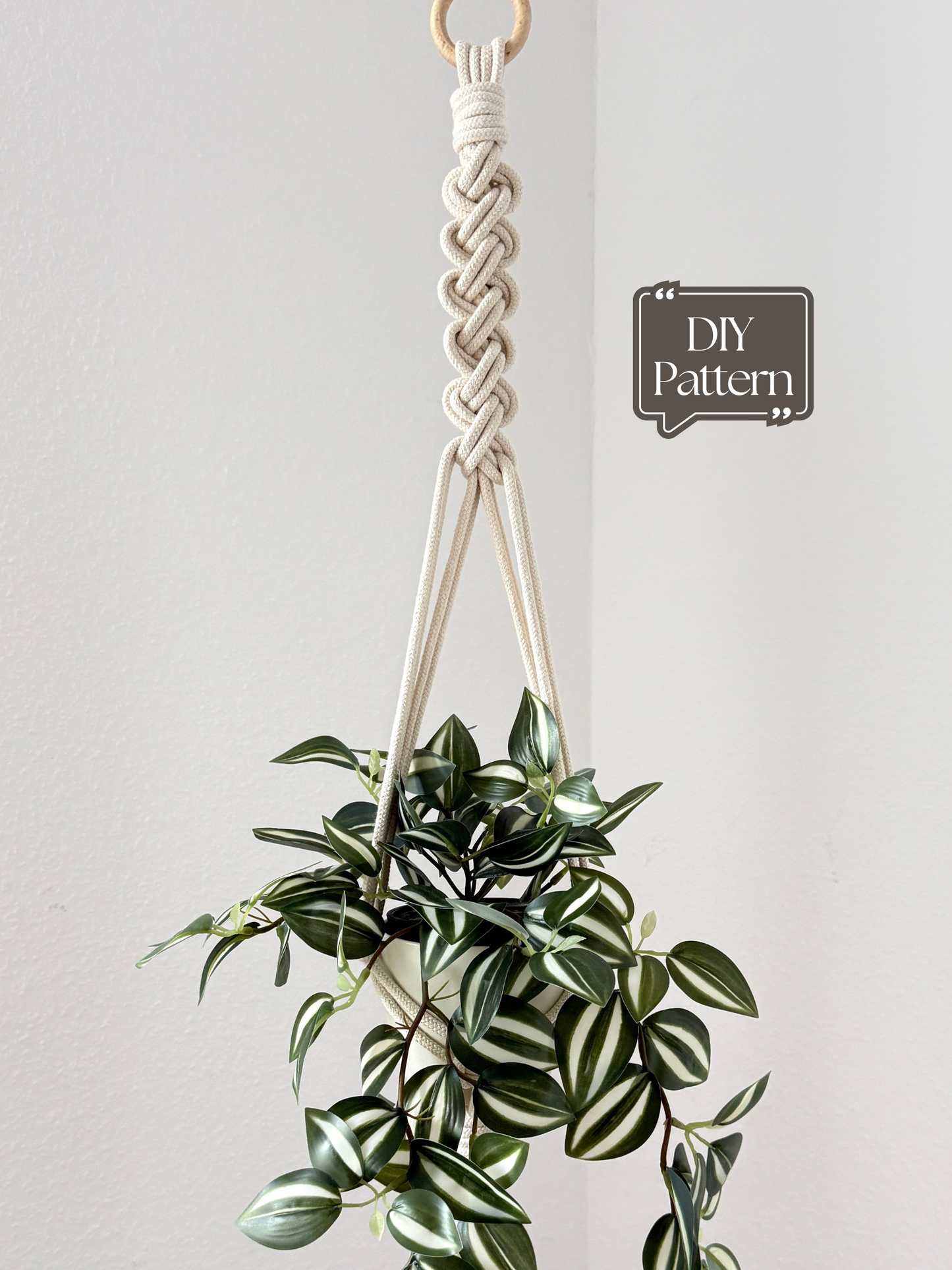 Macrame Plant Hanger Pattern, DIY Tutorial for Beginners