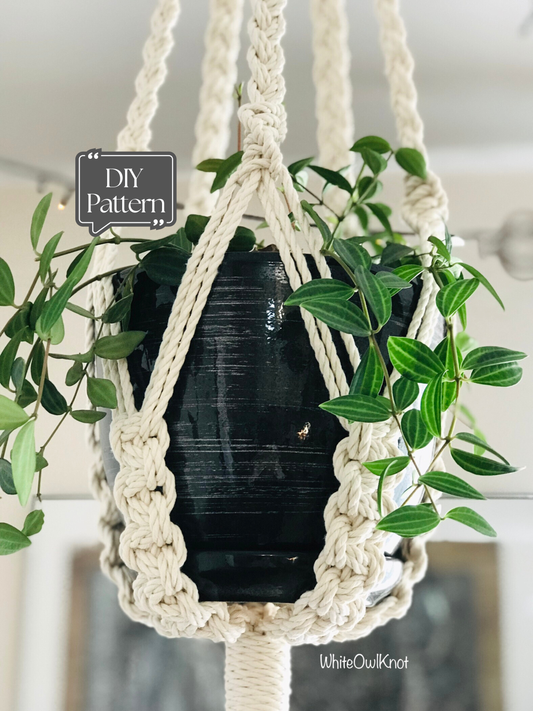 Macramé Pattern Plant Hanger DIY, Instant Download