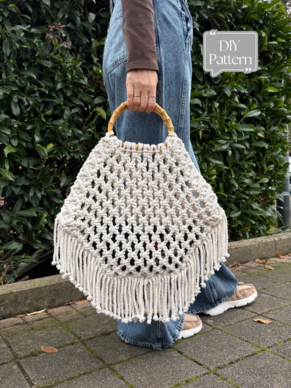 Boho Chic Net Bag, Macrame DIY Pattern