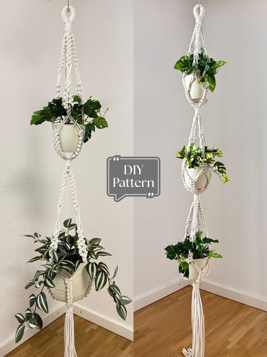 Set of 2 Macrame Plant Hanger Patterns PDF | Double & Triple Design