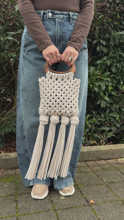 Macrame Bag DIY Pattern, How To Make Boho Chic Handbag