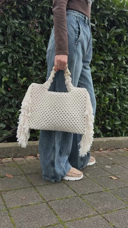 Purse Bag Macrame Pattern, How to Make Elegant Boho Bag