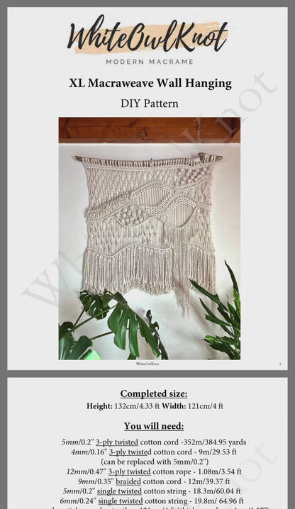 Macraweave Wall Hanging – Step-by-Step PDF Macrame Pattern