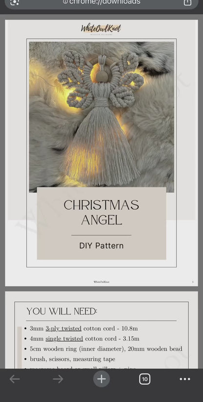 Christmas Angel Macrame Pattern, DIY Holiday Ornament